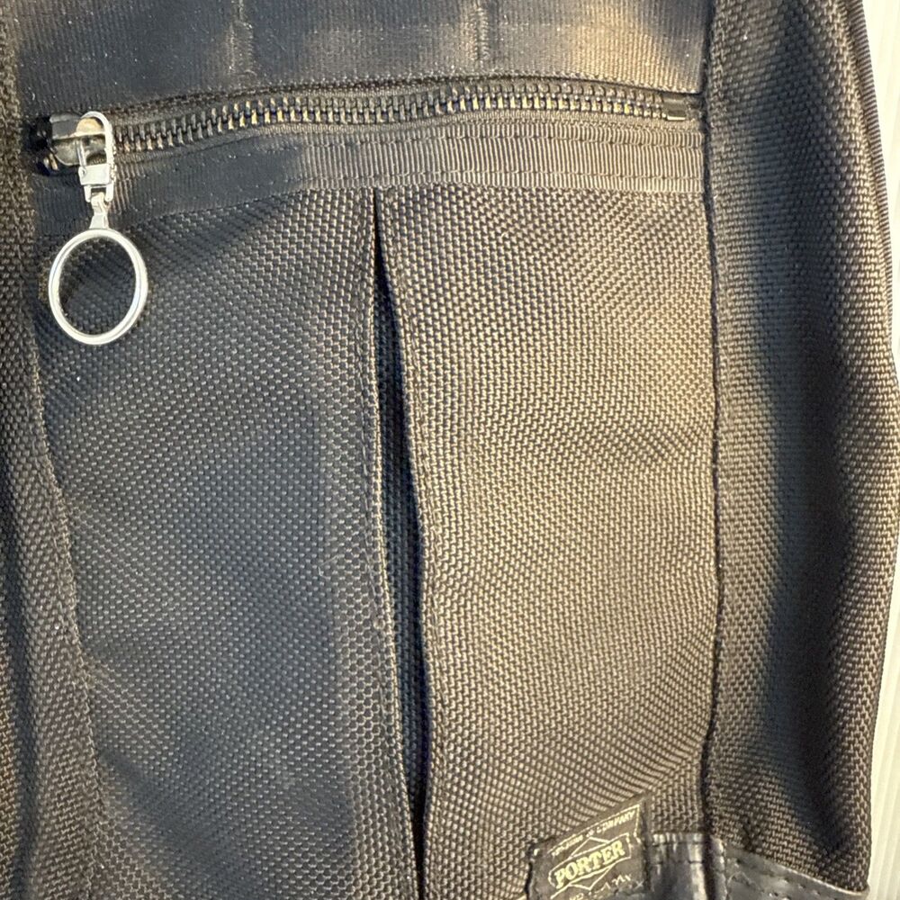 PORTER HEAT SLING SHOULDER BAG Nylon Leather Black Good Used Condition - Picture 3 of 16
